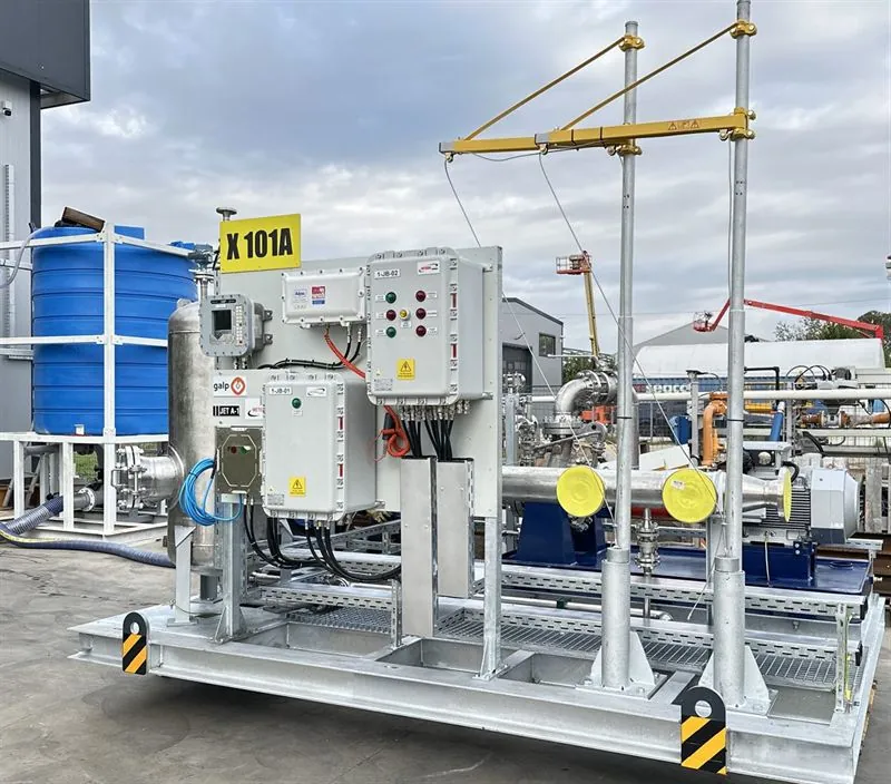 Galp Energia jet fuel unloading skids at Faro Airport, Portugal